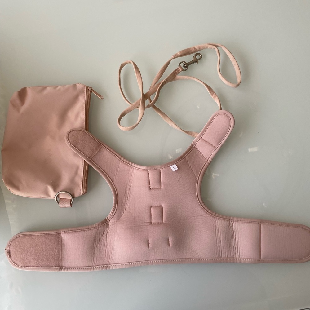 Leash for cat or dog with collar and a storing pouch.